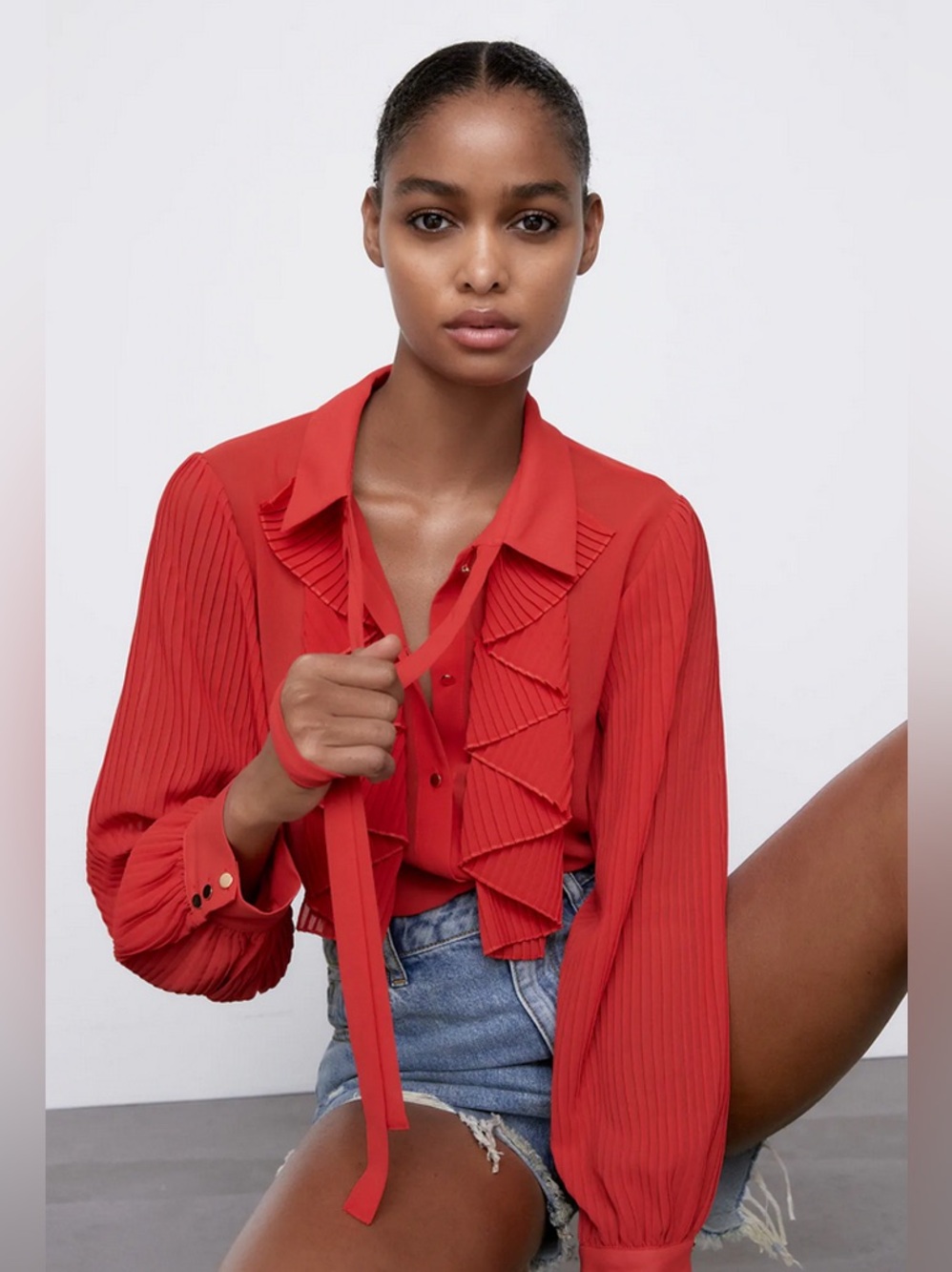 ZARA ~ Raffled Flow Blause - Picture 2 of 11